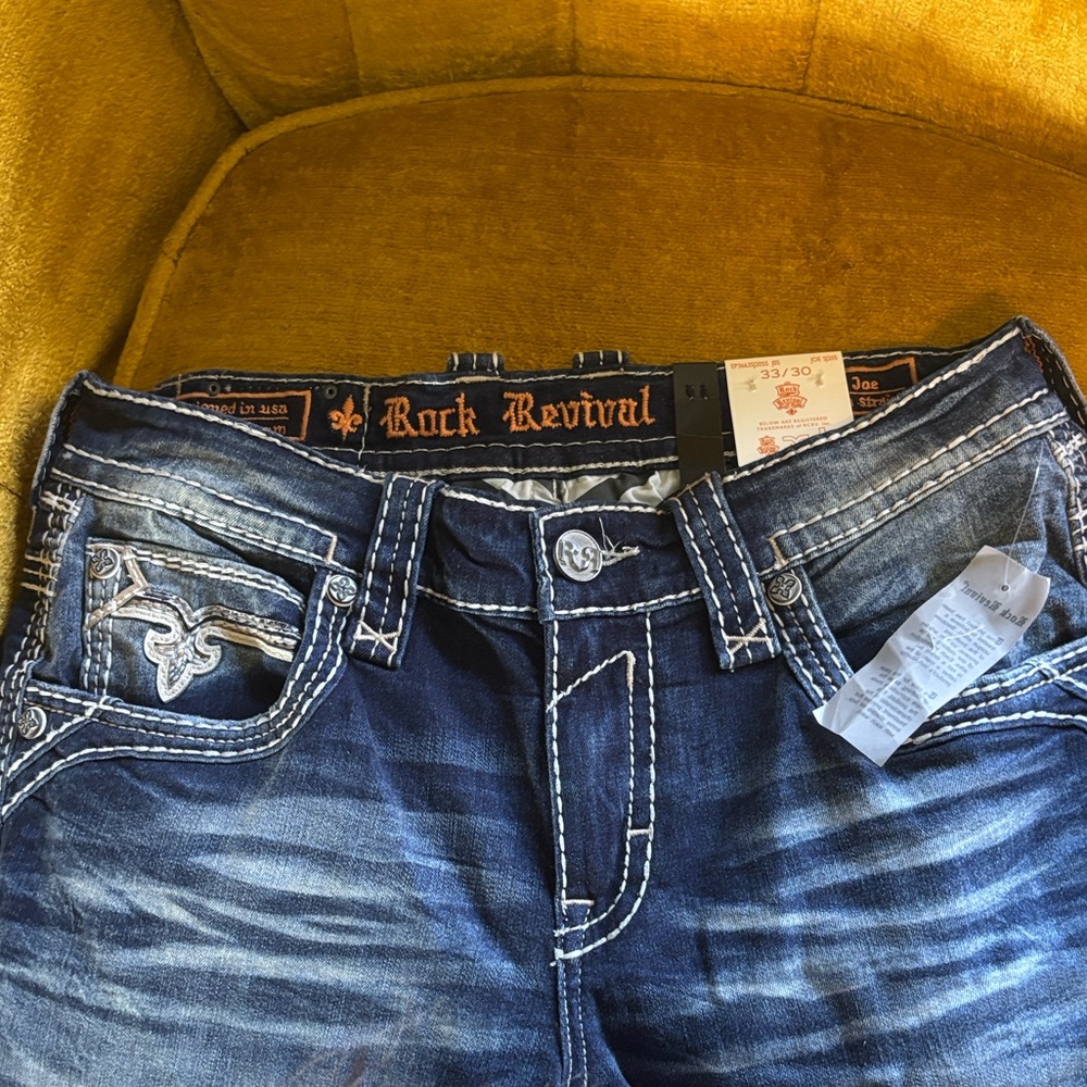 Joe Slim Striaght Rock Revival Buckle Jeans